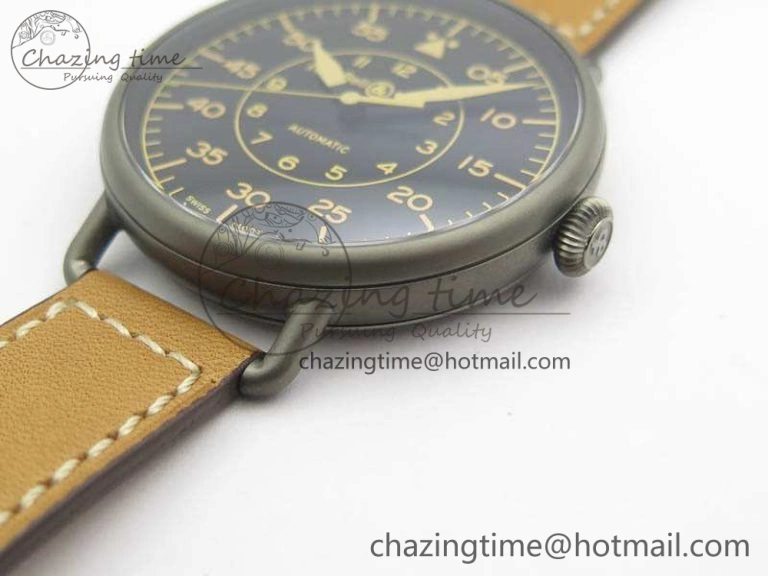 Seasonal WW1-92 Heritage 1:1 Best Edition Black Dial On Brown Leather Strap MIYOTA 5220