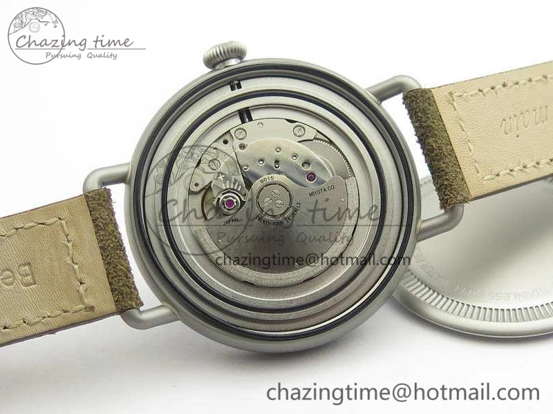 WW1-92 Military 1:1 Best Edition Black Dial On Brown Leather Strap MIYOTA Stretchable 5214