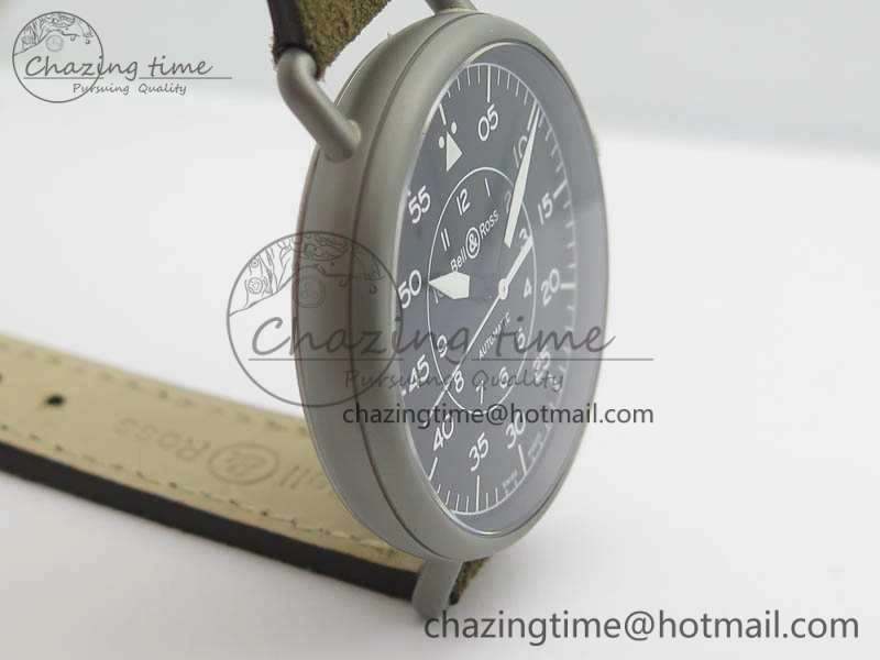 WW1-92 Military 1:1 Best Edition Black Dial On Brown Leather Strap MIYOTA Stretchable 5214