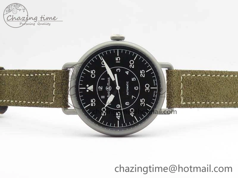 WW1-92 Military 1:1 Best Edition Black Dial On Brown Leather Strap MIYOTA Stretchable 5214