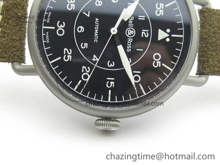 WW1-92 Military 1:1 Best Edition Black Dial On Brown Leather Strap MIYOTA Stretchable 5214