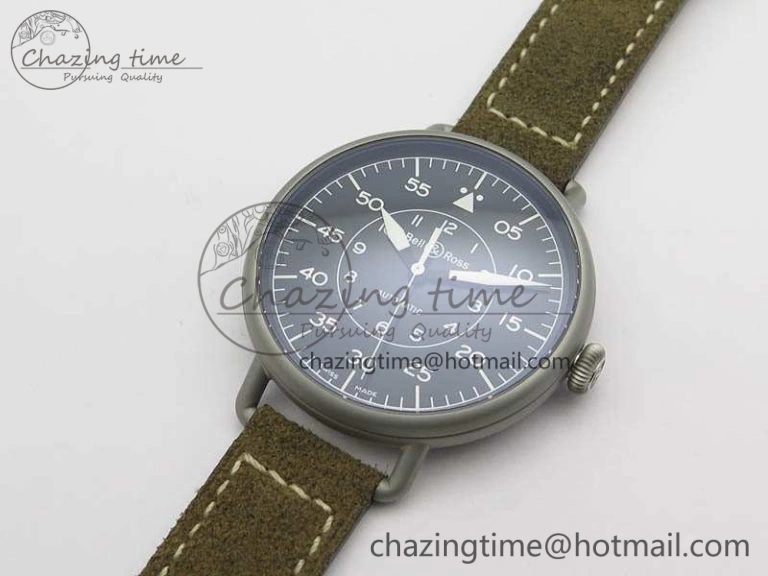 WW1-92 Military 1:1 Best Edition Black Dial On Brown Leather Strap MIYOTA Stretchable 5214