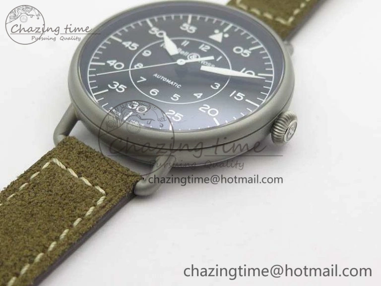 WW1-92 Military 1:1 Best Edition Black Dial On Brown Leather Strap MIYOTA Stretchable 5214