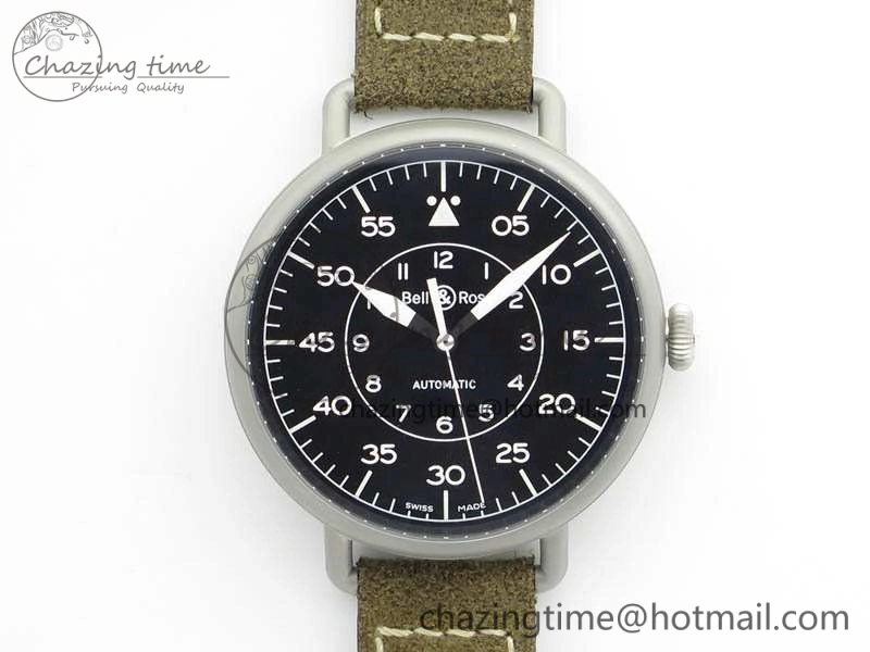 WW1-92 Military 1:1 Best Edition Black Dial On Brown Leather Strap MIYOTA Stretchable 5214