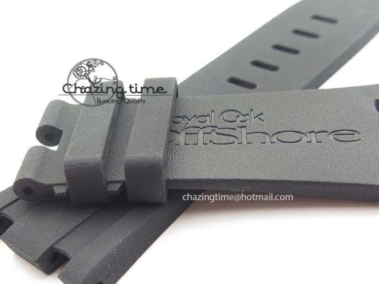 Chic XS Black Rubber Strap for Royal Oak Offshore Diver 4156