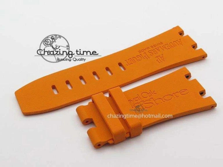 XS Orange Rubber Strap For Royal Oak Offshore Diver AllSeason 4152