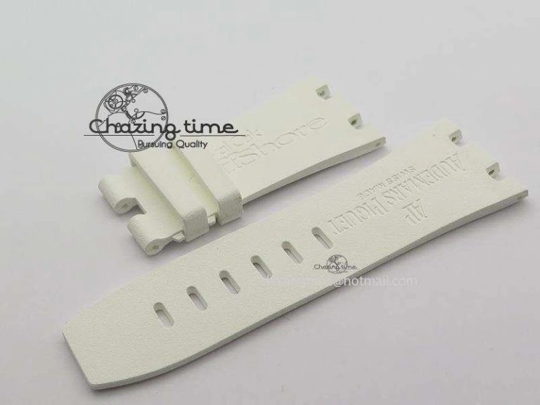 XS White Strap For Royal Oak Offshore Diver Breathable 4227