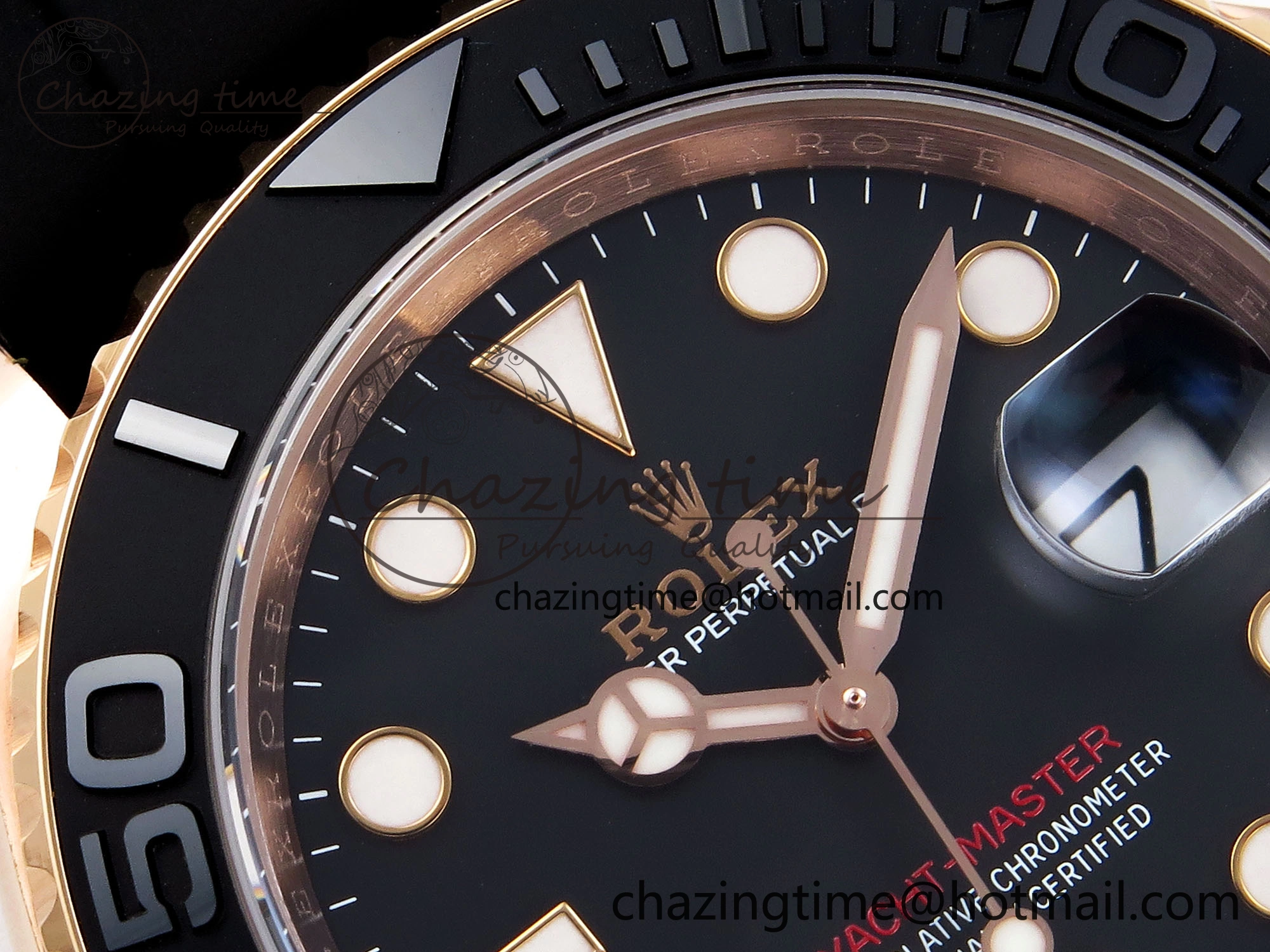 Lightweight YACHT-MASTER 126655 GAIN WEIGHT RG TUNGSTEN GOLD ARF 1:1 BEST EDITION BLACK CERAMIC BEZEL ON OYSTERFLEX RUBBER STRAP VS 1836