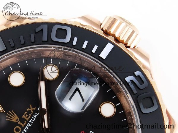 Lightweight YACHT-MASTER 126655 GAIN WEIGHT RG TUNGSTEN GOLD ARF 1:1 BEST EDITION BLACK CERAMIC BEZEL ON OYSTERFLEX RUBBER STRAP VS 1836