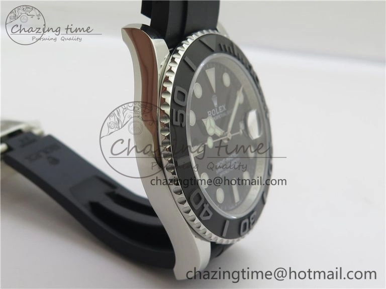 YACHT-MASTER 42MM 226659 3EF 1:1 BEST EDITION 3D BLACK CERAMIC BEZEL ON RUBBER STRAP VS SmartChoice 2501