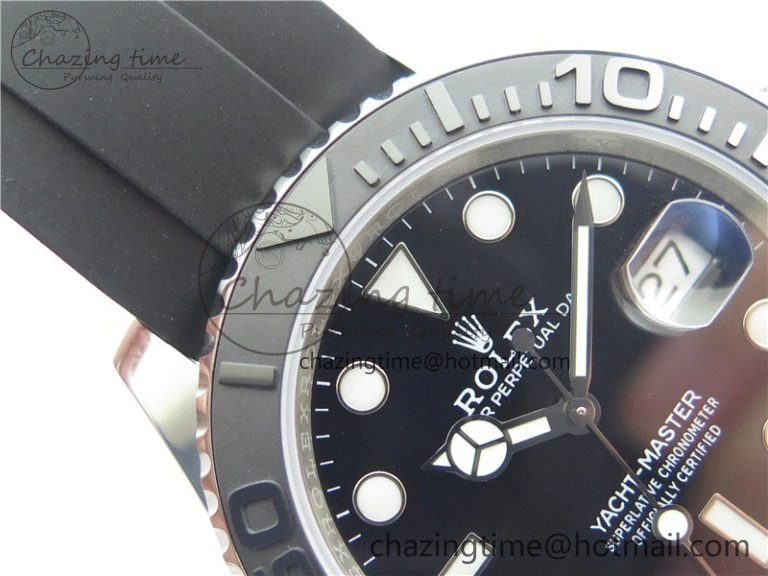 YACHT-MASTER 42MM 226659 3EF 1:1 BEST EDITION 3D BLACK CERAMIC BEZEL ON RUBBER STRAP VS SmartChoice 2501