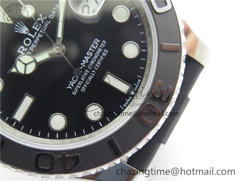 YACHT-MASTER 42MM 226659 3EF 1:1 BEST EDITION 3D BLACK CERAMIC BEZEL ON RUBBER STRAP VS SmartChoice 2501