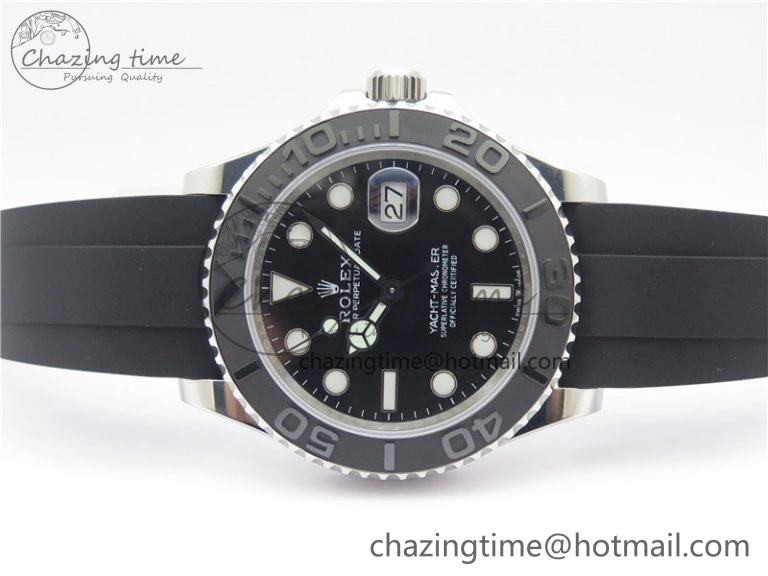 YACHT-MASTER 42MM 226659 3EF 1:1 BEST EDITION 3D BLACK CERAMIC BEZEL ON RUBBER STRAP VS SmartChoice 2501