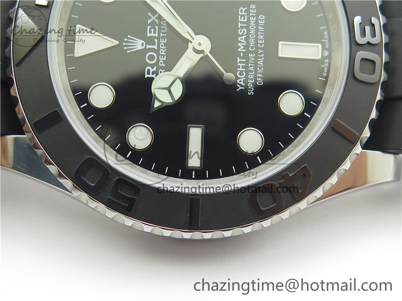YACHT-MASTER 42MM 226659 3EF 1:1 BEST EDITION 3D BLACK CERAMIC BEZEL ON RUBBER STRAP VS SmartChoice 2501