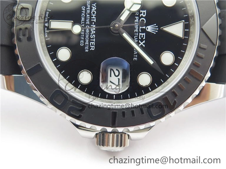 YACHT-MASTER 42MM 226659 3EF 1:1 BEST EDITION 3D BLACK CERAMIC BEZEL ON RUBBER STRAP VS SmartChoice 2501