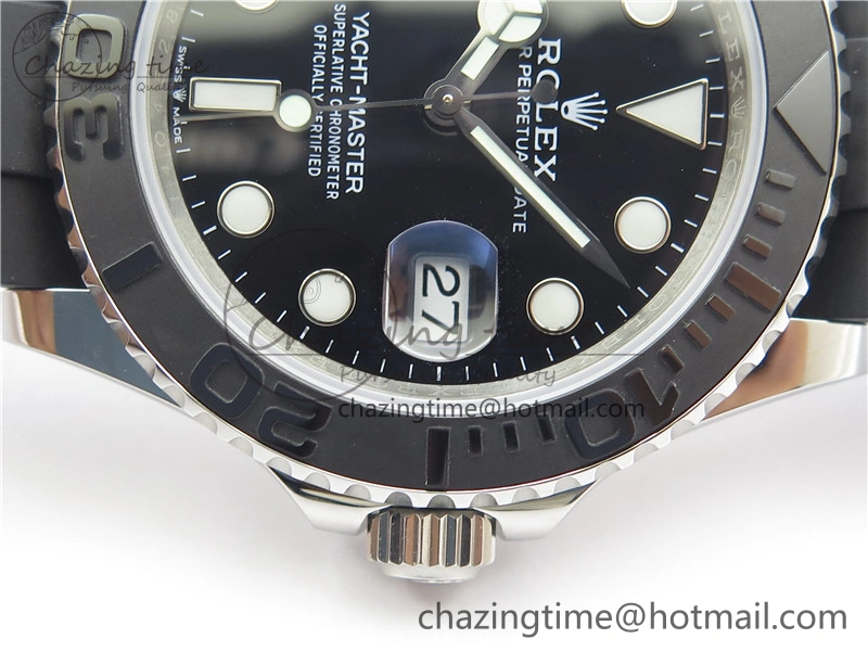 YACHT-MASTER 42MM 226659 3EF 1:1 BEST EDITION 3D BLACK CERAMIC BEZEL ON RUBBER STRAP VS SmartChoice 2501