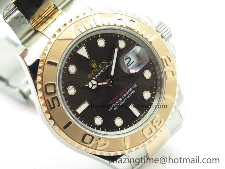 Stretchable Yacht-Master 116621 ARF 1:1 Best Edition Brown Dial On SS RG Bracelet A 3547
