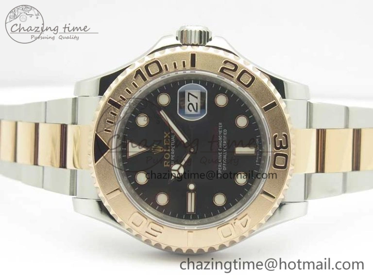 Yacht-Master 116621 SS RG VRF 1:1 Best Edition Black Dial on SS Bracelet A SportInspired 3398