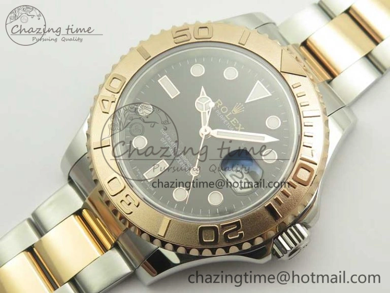 Yacht-Master 116621 SS RG VRF 1:1 Best Edition Black Dial on SS Bracelet A SportInspired 3398