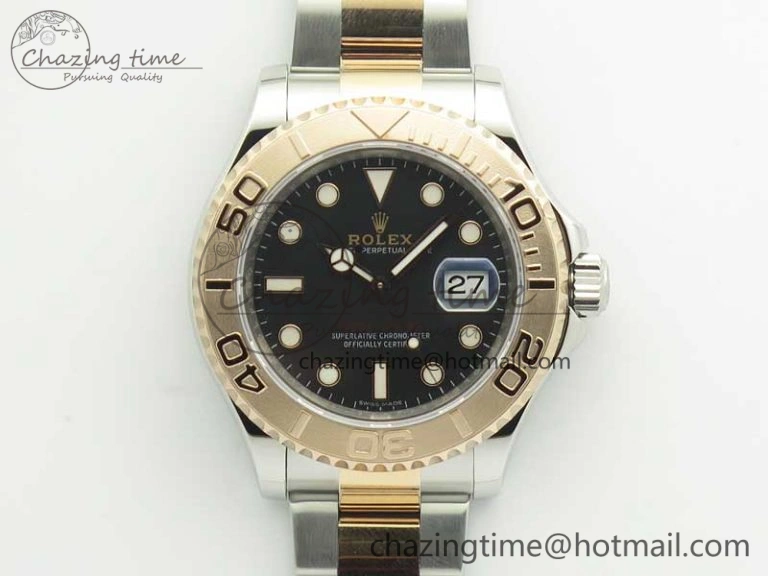 Yacht-Master 116621 SS RG VRF 1:1 Best Edition Black Dial on SS Bracelet A SportInspired 3398