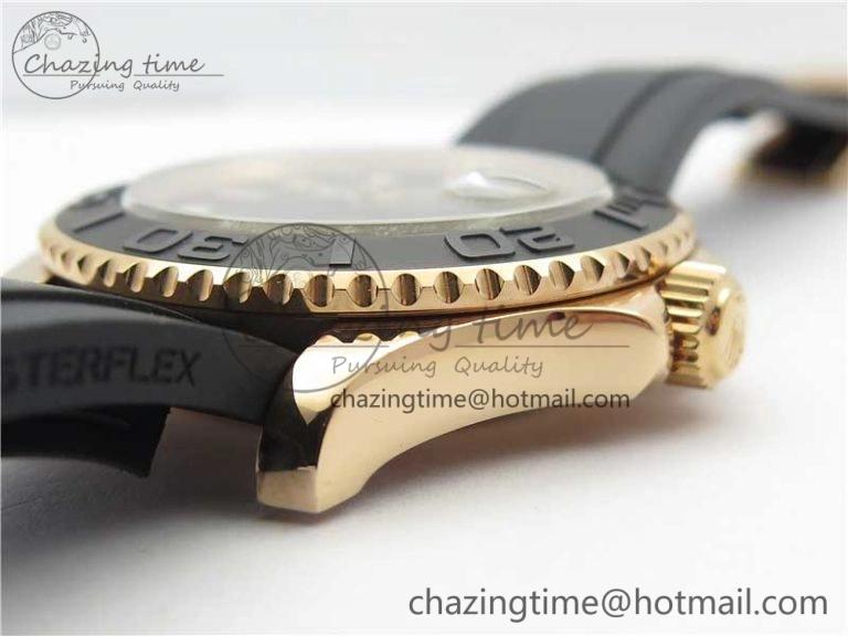 Yacht-Master 116655 ARF 1:1 Best Edition Black Ceramic Bezel 904L Steel on Oysterflex Rubber Strap A HighQuality 3230