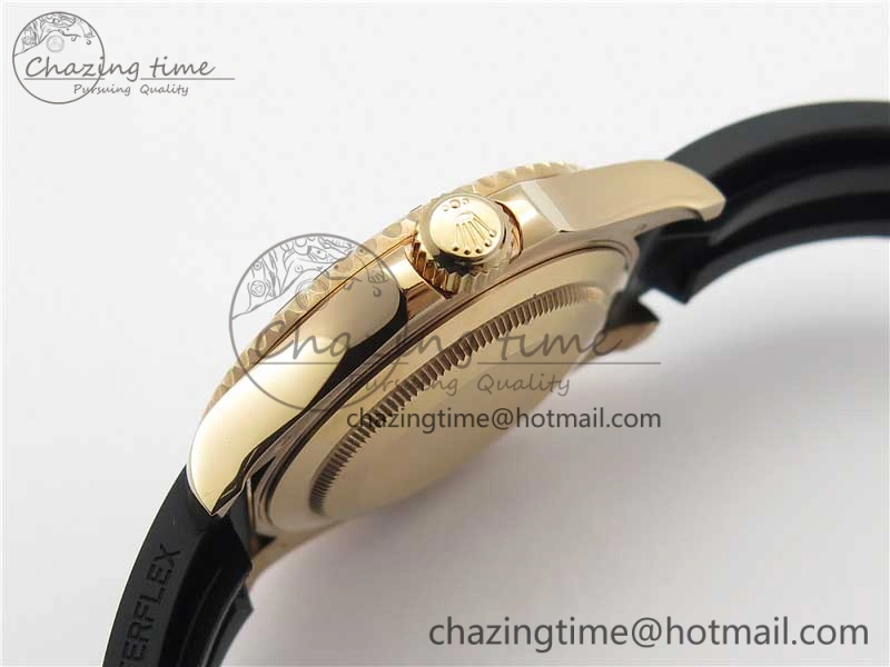Yacht-Master 116655 ARF 1:1 Best Edition Black Ceramic Bezel 904L Steel on Oysterflex Rubber Strap A HighQuality 3230