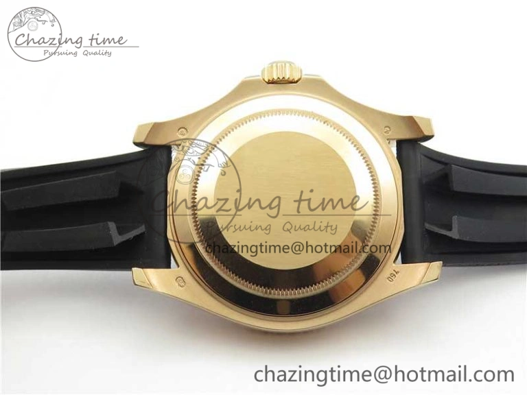 Yacht-Master 116655 ARF 1:1 Best Edition Black Ceramic Bezel 904L Steel on Oysterflex Rubber Strap A HighQuality 3230