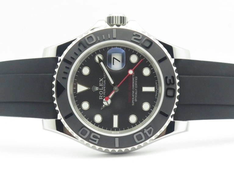 Yacht-Master 116655 ARF SS Custom Black Ceramic Bezel On Oysterflex Rubber Strap SH MultiPurpose 3447