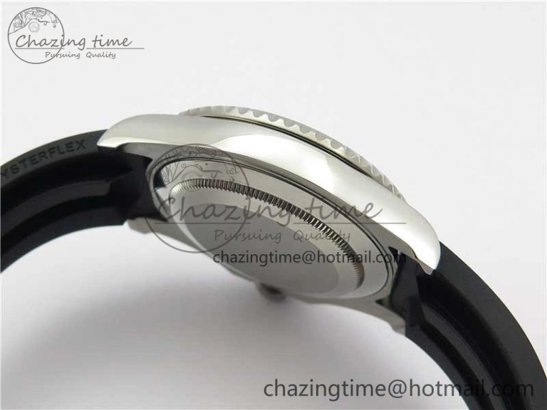 TopPick Yacht-Master 116655 ARF SS Custom Made Black Ceramic Bezel on Oysterflex Rubber Strap A 3064