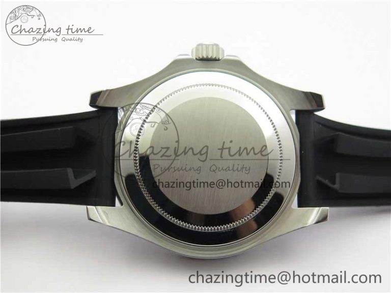 TopPick Yacht-Master 116655 ARF SS Custom Made Black Ceramic Bezel on Oysterflex Rubber Strap A 3064