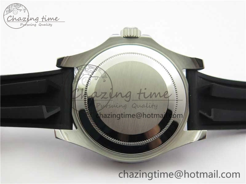 TopPick Yacht-Master 116655 ARF SS Custom Made Black Ceramic Bezel on Oysterflex Rubber Strap A 3064
