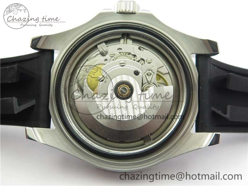 TopPick Yacht-Master 116655 ARF SS Custom Made Black Ceramic Bezel on Oysterflex Rubber Strap A 3064