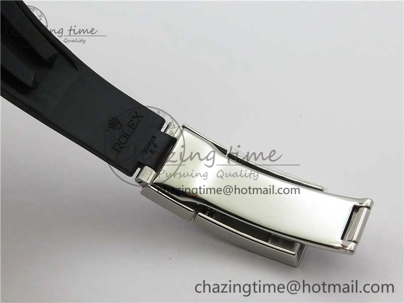 TopPick Yacht-Master 116655 ARF SS Custom Made Black Ceramic Bezel on Oysterflex Rubber Strap A 3064