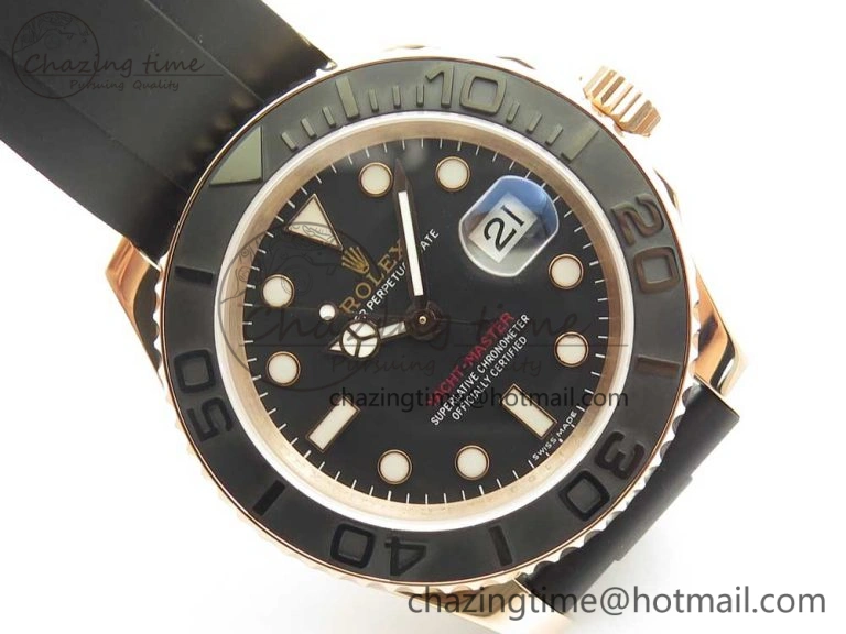 Yacht-Master 116655 DJF 1:1 Best Edition Black Ceramic Bezel on Oysterflex Rubber Strap A Sustainable 3282