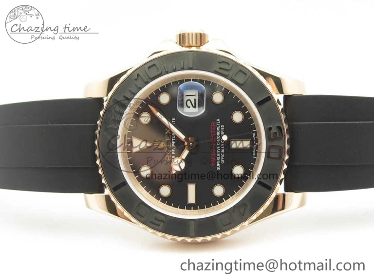 Yacht-Master 116655 DJF 1:1 Best Edition Black Ceramic Bezel on Oysterflex Rubber Strap A Sustainable 3282