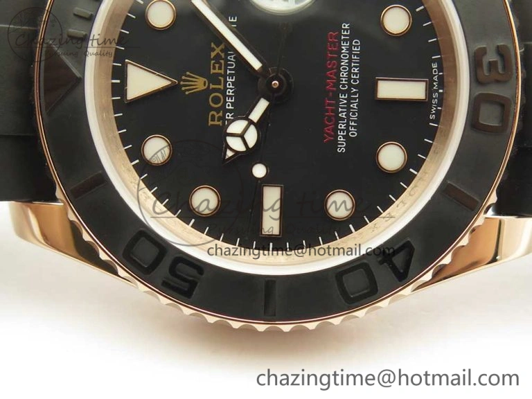 Yacht-Master 116655 DJF 1:1 Best Edition Black Ceramic Bezel on Oysterflex Rubber Strap A Sustainable 3282