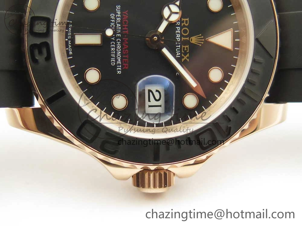Yacht-Master 116655 DJF 1:1 Best Edition Black Ceramic Bezel on Oysterflex Rubber Strap A Sustainable 3282