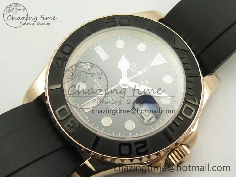 Yacht-Master 116655 DJF 1:1 Best Edition Black Ceramic Bezel on Oysterflex Rubber Strap A Sustainable 3282