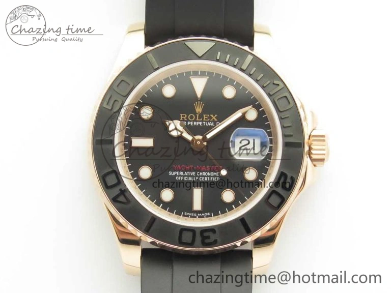 Yacht-Master 116655 DJF 1:1 Best Edition Black Ceramic Bezel on Oysterflex Rubber Strap A Sustainable 3282