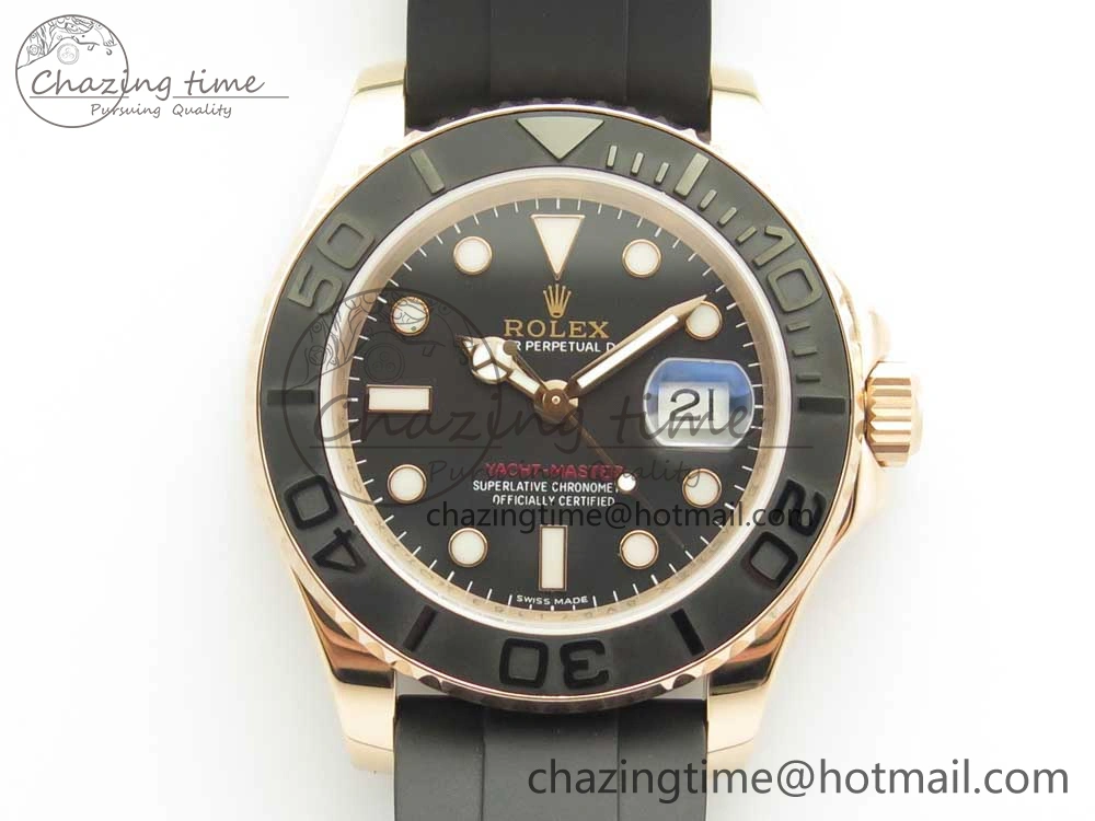 Yacht-Master 116655 DJF 1:1 Best Edition Black Ceramic Bezel on Oysterflex Rubber Strap A Sustainable 3282