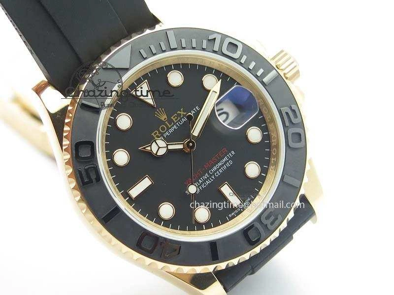 Yacht-Master 116655 JF 1:1 Best Edition Black Ceramic Bezel On Black Rubber Strap A2836 (Free Extra Strap) BestValue 3849