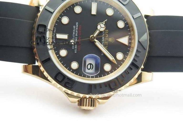 Yacht-Master 116655 JF 1:1 Best Edition Black Ceramic Bezel On Black Rubber Strap A2836 (Free Extra Strap) BestValue 3849