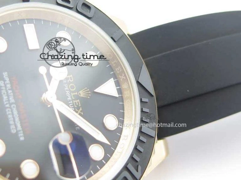 Yacht-Master 116655 JF 1:1 Best Edition Black Ceramic Bezel On Black Rubber Strap A2836 (Free Extra Strap) BestValue 3849