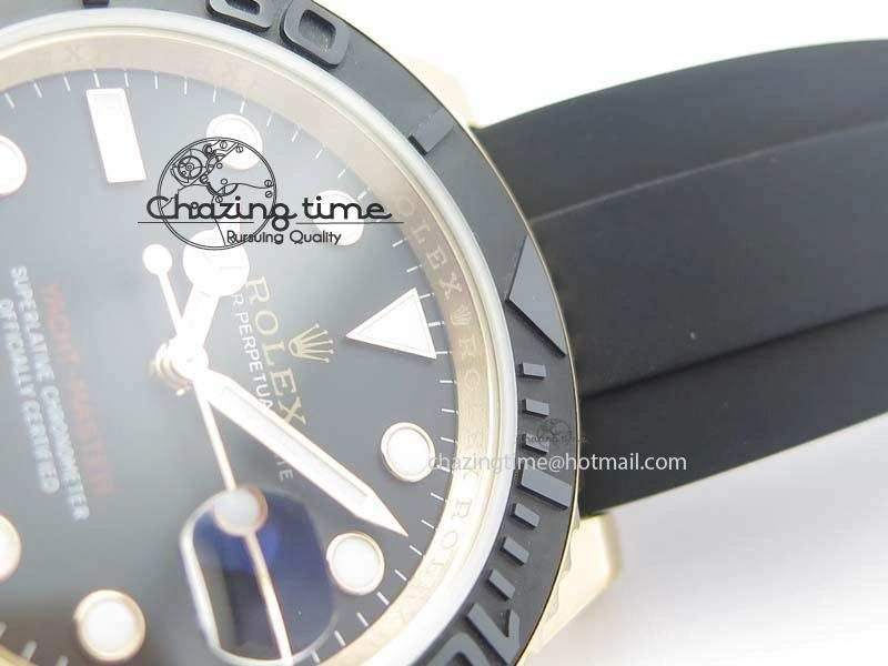 Yacht-Master 116655 JF 1:1 Best Edition Black Ceramic Bezel On Black Rubber Strap A2836 (Free Extra Strap) BestValue 3849