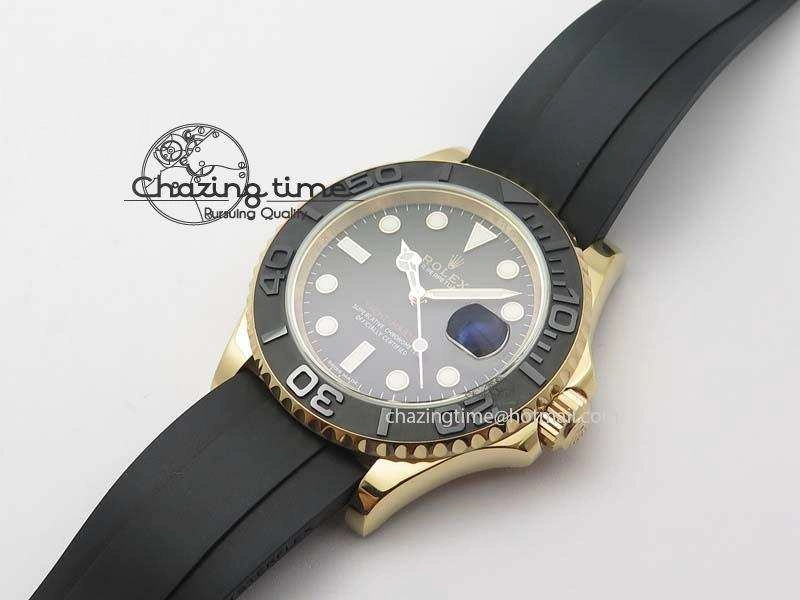 Yacht-Master 116655 JF 1:1 Best Edition Black Ceramic Bezel On Black Rubber Strap A2836 (Free Extra Strap) BestValue 3849