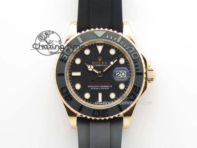 UrbanChic Yacht-Master 116655 Noob 1:1 Best Edition Black Ceramic Bezel On Black Rubber Strap A2836 (Free Extra Strap) 3867
