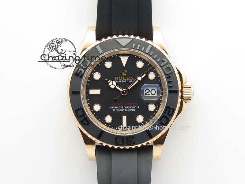UrbanChic Yacht-Master 116655 Noob 1:1 Best Edition Black Ceramic Bezel On Black Rubber Strap A2836 (Free Extra Strap) 3867