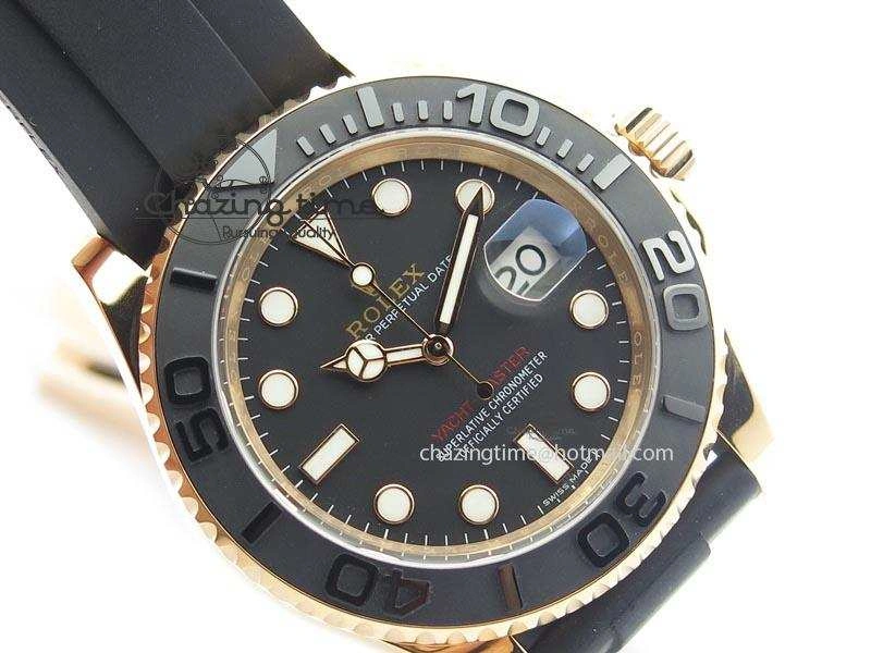 UrbanChic Yacht-Master 116655 Noob 1:1 Best Edition Black Ceramic Bezel On Black Rubber Strap A2836 (Free Extra Strap) 3867