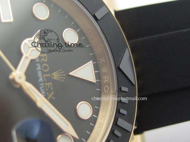 UrbanChic Yacht-Master 116655 Noob 1:1 Best Edition Black Ceramic Bezel On Black Rubber Strap A2836 (Free Extra Strap) 3867