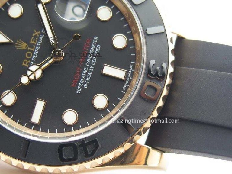 UrbanChic Yacht-Master 116655 Noob 1:1 Best Edition Black Ceramic Bezel On Black Rubber Strap A2836 (Free Extra Strap) 3867